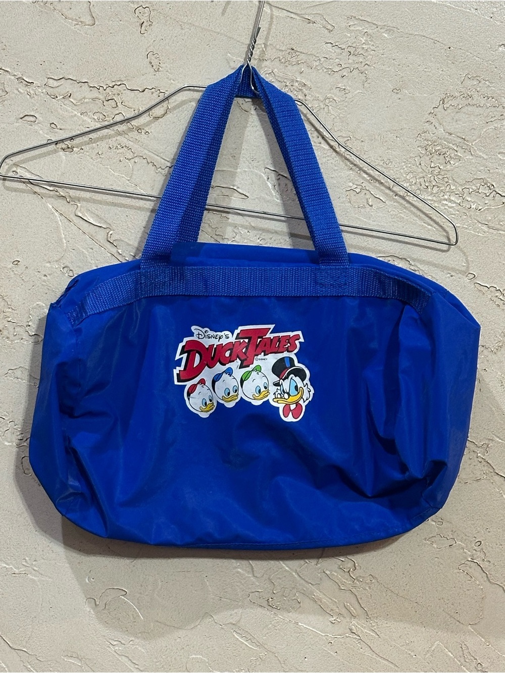 Vintage Disney DuckTales Blue Nylon Tote Bag Huey Dewey Louie & Scrooge McDuck